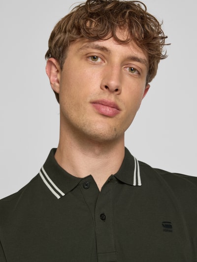 G-Star Raw Slim fit poloshirt met labelstitching, model 'Dunda' Antraciet - 3