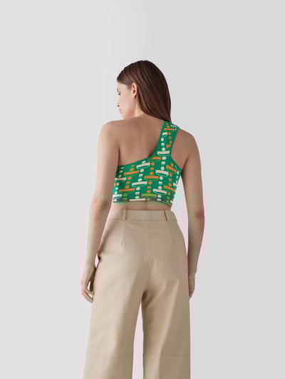 Dodo bar Or Crop Top mit Allover-Label Grün 5