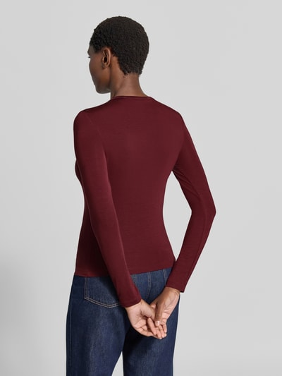VERO MODA Slim Fit Langarmshirt aus Lyocell-Mix Modell 'ADA' Bordeaux 5