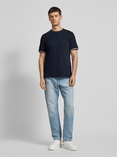 Tommy Hilfiger T-shirt met labelstitching Marineblauw - 1