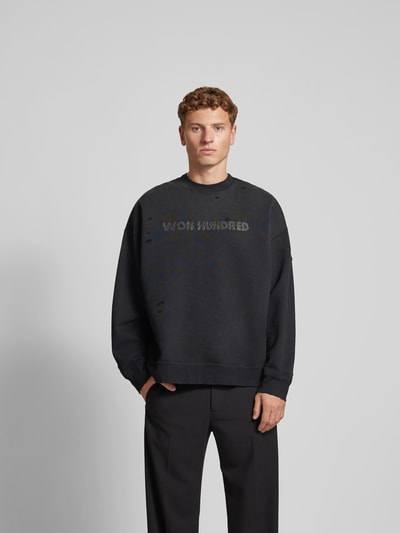 WON HUNDRED Sweatshirt mit Label-Print Black 4