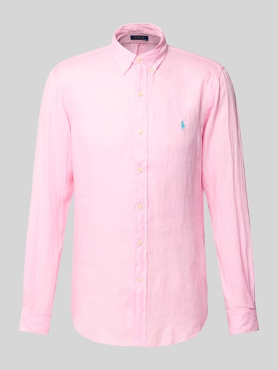 Polo Ralph Lauren Slim Fit Leinenhemd mit Logo-Stitching Rosa 2