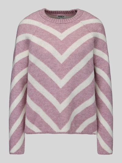ONLY Regular Fit Pullover mit Raglanärmeln Modell 'ELIZA' Rosa 2
