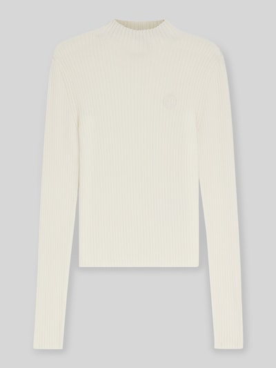 Hugo Blue Slim fit gebreide pullover van geribde viscosemix, model 'SARMIE_B' Wit - 2