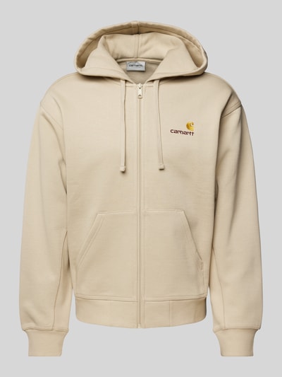 Carhartt Work In Progress Sweatjacke mit Label-Stitching Beige 1