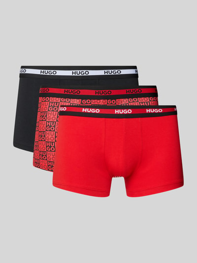 HUGO Trunks aus Baumwoll-Mix im 3er-Pack Modell 'PLANET' Rot 1