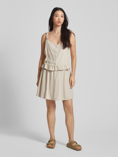 Vero Moda Minirok met elastische band, model 'MYMILO' Taupe - 1