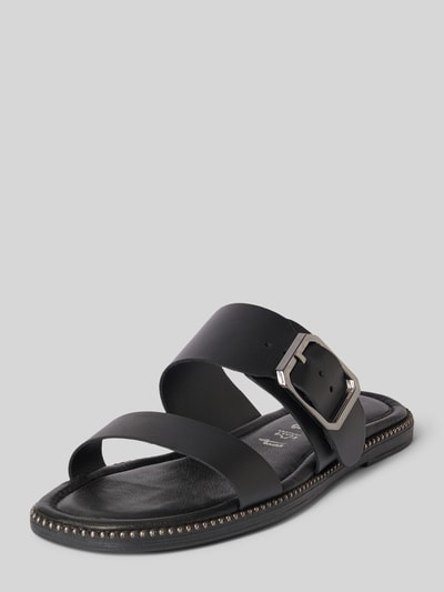 Tamaris Slippers van echt leer Zwart - 1