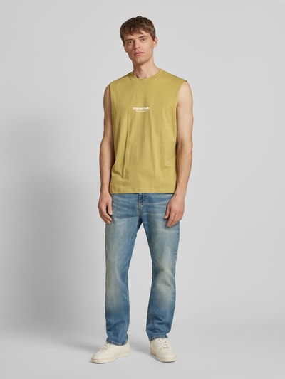 Jack & Jones Tanktop mit Label-Print Modell 'VESTERBRO' Senf 1