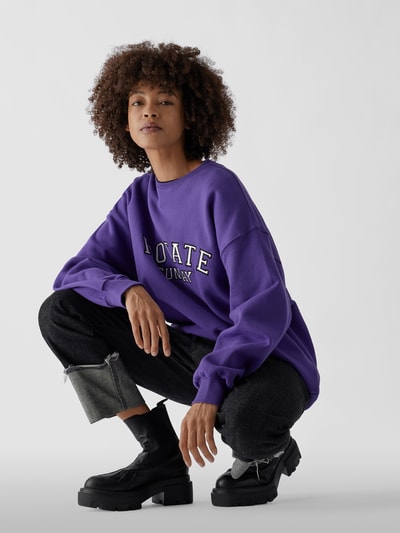 ROTATE Sweatshirt mit Label-Stitching Lila 6