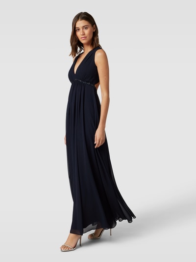 Jake*s Cocktail Abendkleid mit Raffungen Marine Melange 1