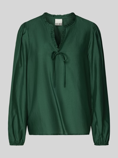 ICHI Regular fit blouse met ruches, model 'KARLANI' Kaki - 2