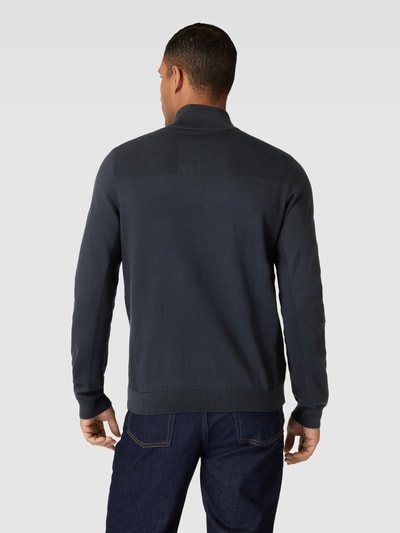 BOSS Green Strickpullover mit Label-Print Modell 'Momentum' Marine 5