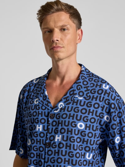 HUGO Relaxed Fit Freizeithemd aus reiner Viskose Modell 'CALAL' Bleu 3