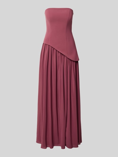Produktfoto, Cocktailkleid im Off-Shoulder-Look von Hey Kyla in Rosa, Maxikleid aus Material-Mix mit Stretch-Anteil, figurbetonter Schnitt. Rückenlänge 130 cm, Brustweite 38 cm bei Größe 36.