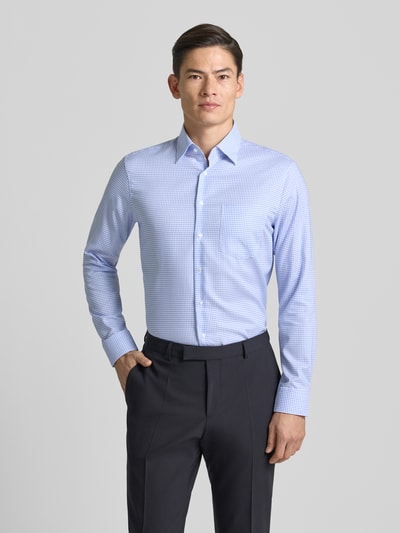 SEIDENSTICKER REGULAR FIT Regular fit zakelijk overhemd van katoen met button-downkraag Bleu - 4