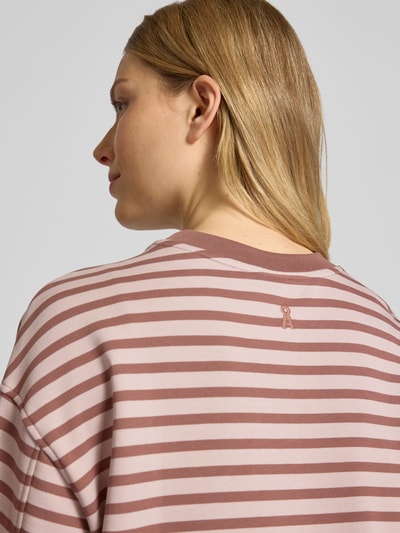 Armedangels Oversized sweatshirt van puur katoen, model 'FRANKAA MAARLEN STRIPE' Rosé - 3