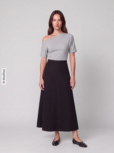 MM by Max Mara maxirok met geschlitste zoom Zwart - 1