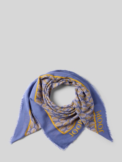 JOOP! Sjaal met franjes, model 'ALEA' Blauw - 1