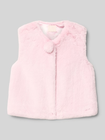 Guess Regular Fit Weste mit Kunstfell und V-Ausschnitt Altrosa 1