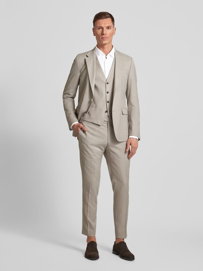 JAKE*S SUPER SLIM Super Slim Fit Business-Hemd in unifarbenem Design Weiss 1