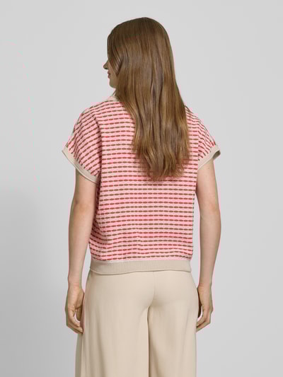 FREE/QUENT Bluzka z dzianiny z okrągłym dekoltem model ‘DODO’ Jasnoczerwony 5