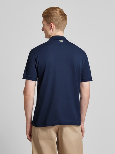 Lacoste Poloshirt met labelprint, model 'Piquet' Donkerblauw - 5