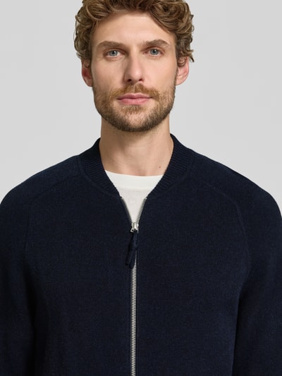 FTC Cashmere Regular Fit Strickjacke aus Baumwoll-Mix mit Kaschmir-Anteil Marine 3
