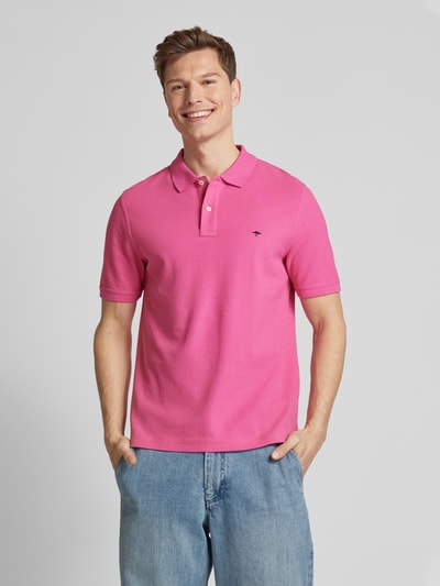 Fynch-Hatton Regular fit poloshirt met logostitching Felroze - 4