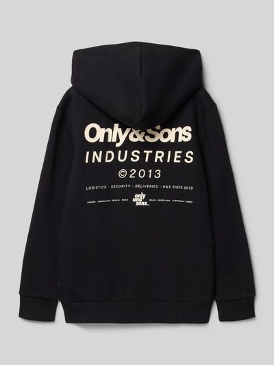 Only & Sons Regular fit hoodie van katoenmix, model 'HUDSON' Zwart - 3