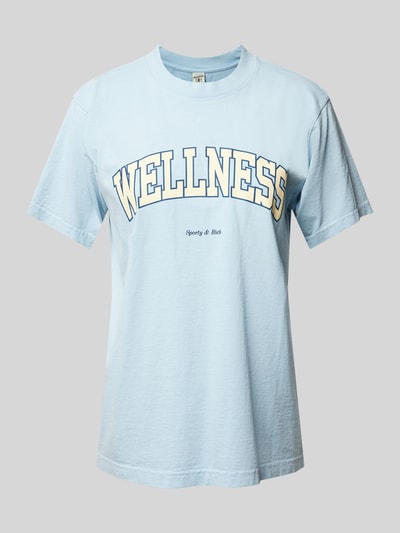 Sporty & Rich T-Shirt mit Statement- und Label-Print Modell 'Wellness Ivy' Hellblau 1