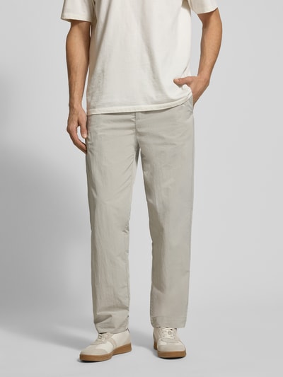 BOSS Orange Straight Fit Chino mit integriertem Gürtel Modell 'STRAIGHT-7' Beige 4