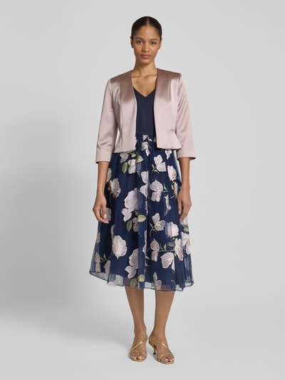Christian Berg Cocktail Knielanges Cocktailkleid mit V-Ausschnitt Marine Melange 1
