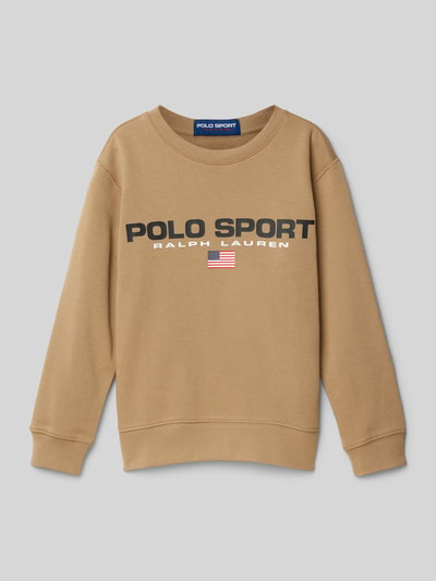 Polo Sport Sweatshirt met labelprint Lichtbruin - 1