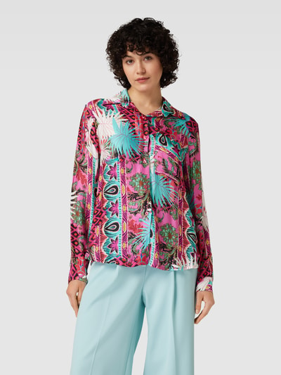 miss goodlife Overhemdblouse van viscose met all-over motief Felroze - 4