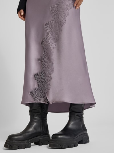 BOSS Orange Maxirok van satijn, model 'VLACE' Lila - 3