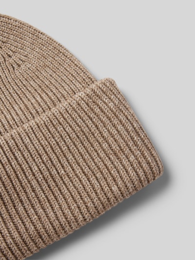 Profuomo Beanie mit breitem Umschlag Dunkelbraun Melange 2