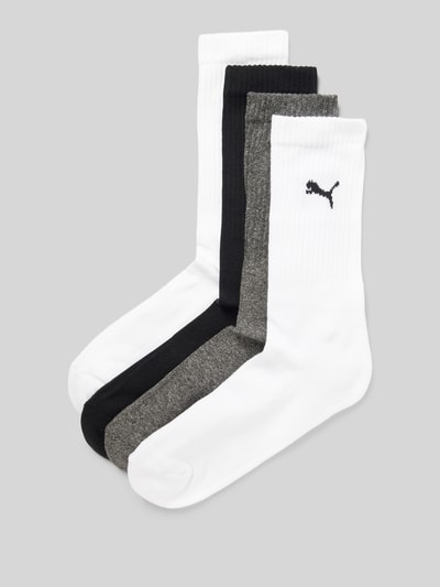 Puma Socken mit Label-Stitching  im 4er-Pack Mittelgrau 1