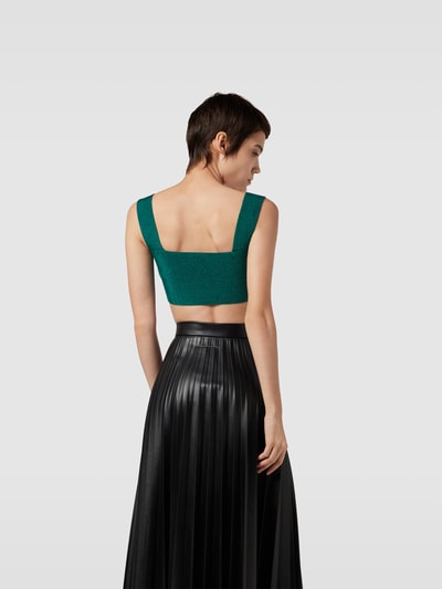 Victoria Beckham Crop Top in Strick-Optik Dunkelgruen 5