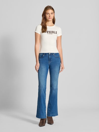 Only Mid waist bootcut jeans van katoenmix, model 'BLUSH' Jeansblauw - 1