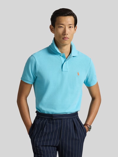 Polo Ralph Lauren Slim Fit Poloshirt aus reiner Baumwolle Tuerkis 4