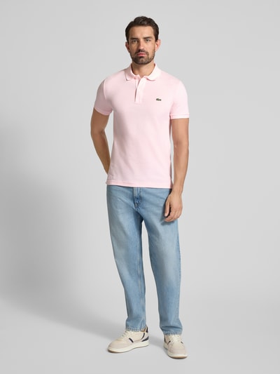 Lacoste Slim Fit Poloshirt aus reiner Baumwolle Hellrosa 1