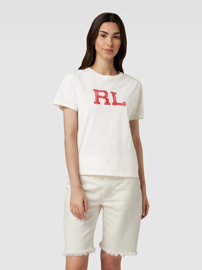 Polo Ralph Lauren T-shirt z nadrukiem z logo Złamany biały 4