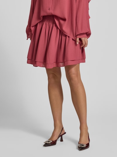 Essentiel Antwerp Spódnica mini z fakturą krepy model ‘SMILE’ Brudnoróżowy 4