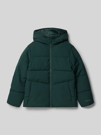 Jack & Jones Regular fit gewatteerd jack met logoprint, model 'Global' Donkergroen - 1