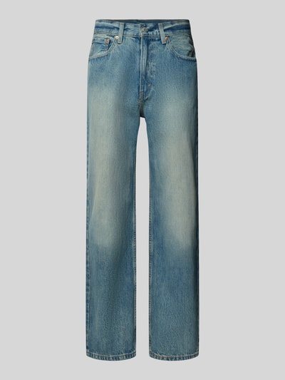 Produktfoto, Straight Fit Jeans im 5-Pocket-Design Modell '565' von Levi's®, Herren Loose-Fit aus reiner Baumwolle in Blau, Knopf- und Reißverschluss, Bundweite 43 cm, Innenbeinlänge 75 cm, strukturierte Denim-Optik
