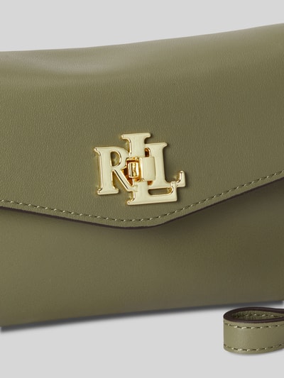 Lauren Ralph Lauren Torba na ramię z prawdziwej skóry z odpinanym łańcuszkiem do noszenia Limonkowy 7
