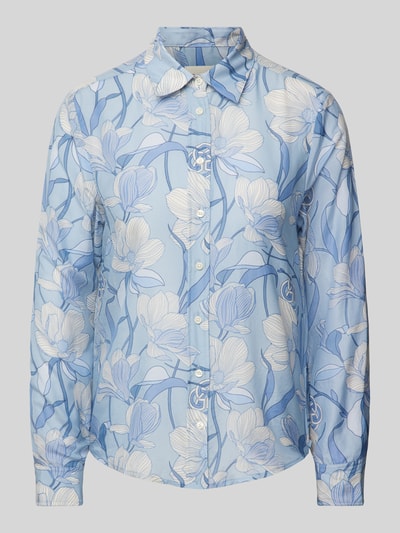 Gant Regular fit overhemdblouse met all-over motief, model 'MAGNOLIA' Lichtblauw - 2