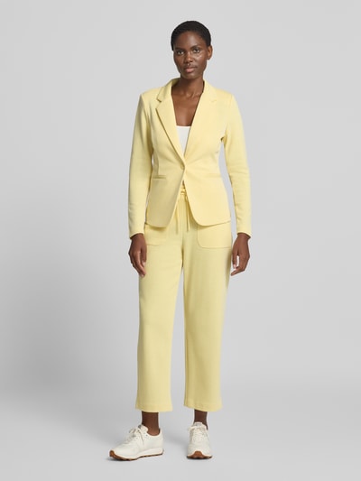 ICHI Żakiet o kroju slim fit z kieszeniami z wypustkami model 'KATE PIQUE' Pastelowy żółty 1