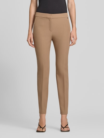 HUGO Schmale Hose mit Label-Detail Modell 'Hagonia-1' Beige 4